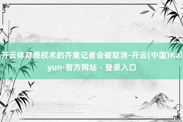 开云体育原权术的齐集记者会被取消-开云(中国)Kaiyun·官方网站 - 登录入口