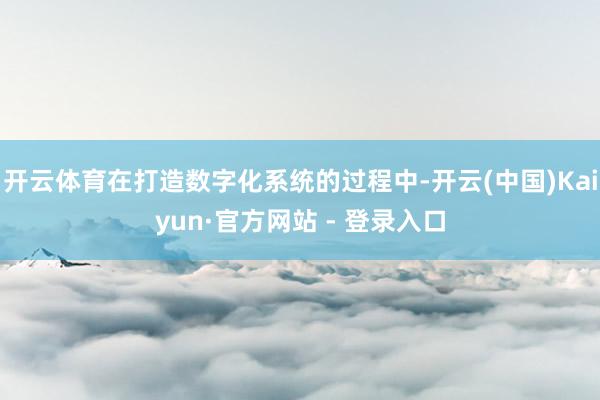 开云体育在打造数字化系统的过程中-开云(中国)Kaiyun·官方网站 - 登录入口